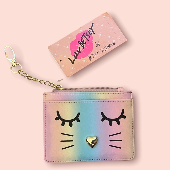 Luv Betsey Johnson "Rainbow" Cat Clip On Wallet - Picture 2 of 3